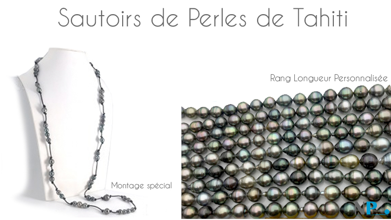 Long collier de perles de Tahiti - longueur personnalisable- montage atelier en France